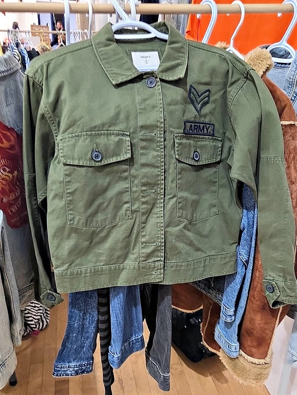 Forever 21 Olive Utility Jacket Size Small